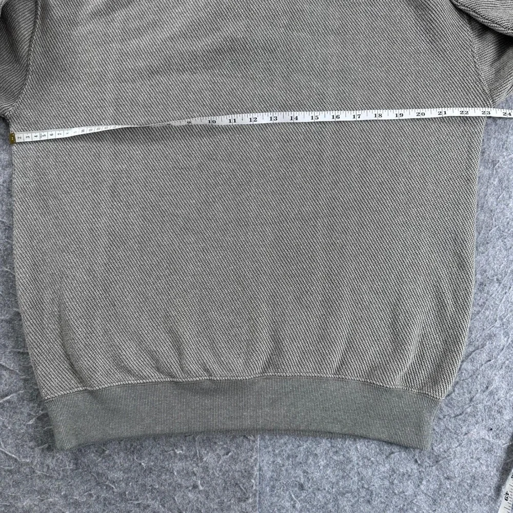 Orvis Mens Medium Elbow Patch Polo Sweatshirt Pullover Textured